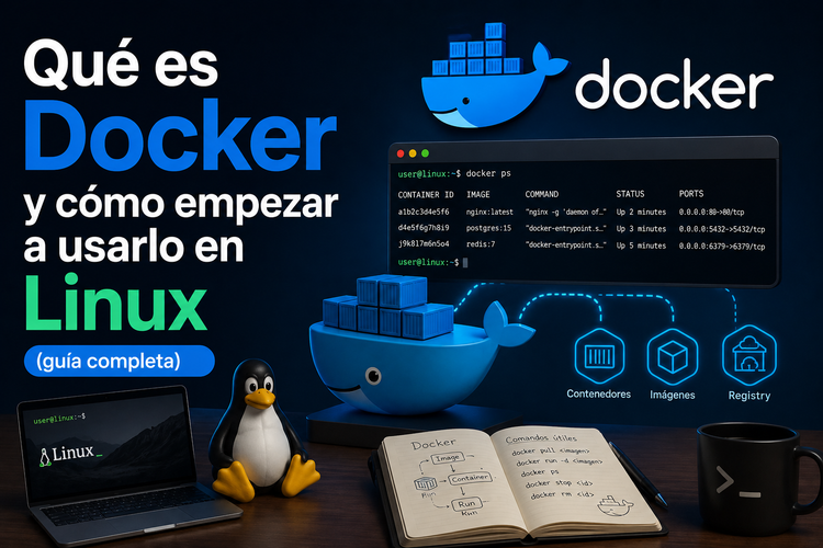 Qué es Docker y cómo empezar a usarlo en Linux (guía completa)
