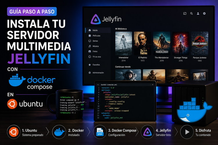 Guía Paso a Paso: Instala tu Servidor Multimedia Jellyfin con Docker Compose en Ubuntu