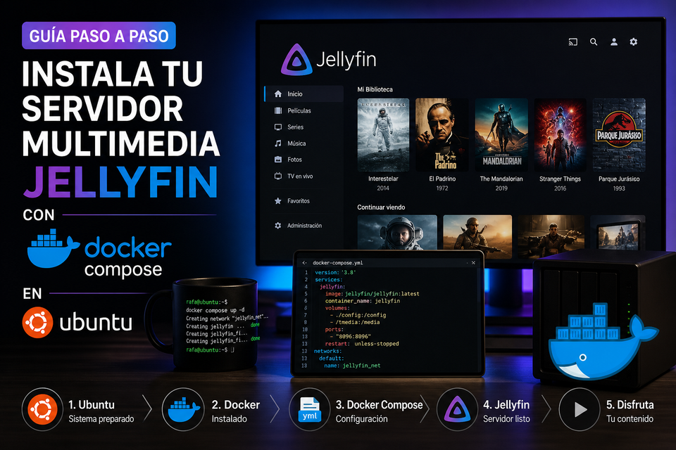 Guía Paso a Paso: Instala tu Servidor Multimedia Jellyfin con Docker Compose en Ubuntu